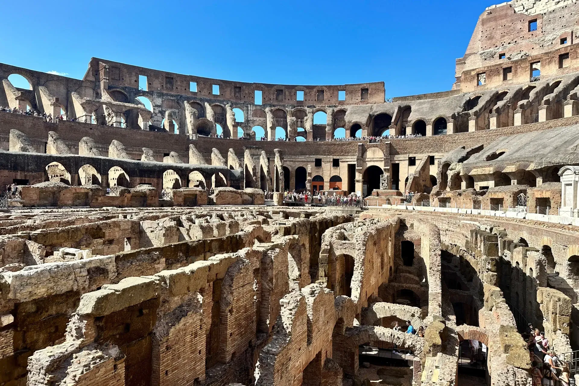 Inside the Colosseum, looking across the arena